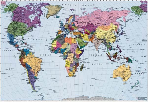mappa del mondo