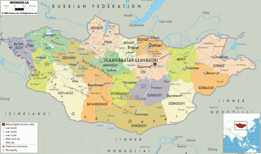 Mappa Mongolia