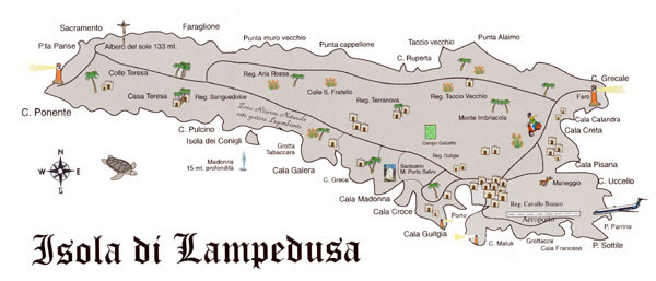 cartina lampedusa