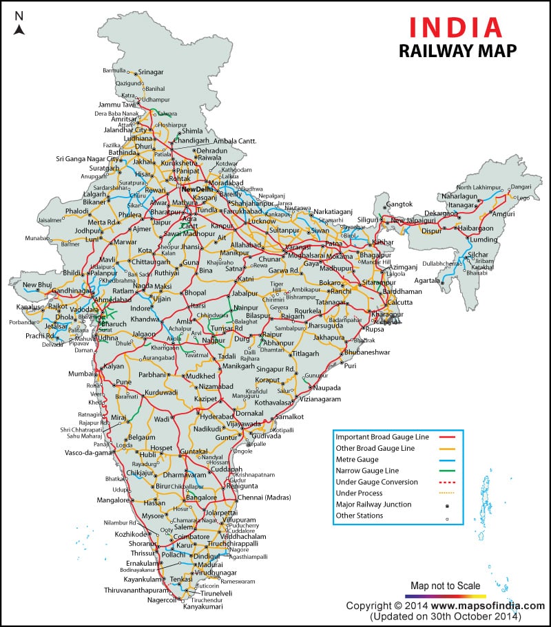 mappa treni india