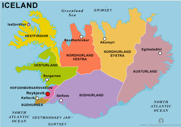 regions Iceland 