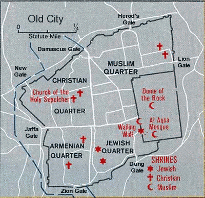 Map jerusalem oldcity
