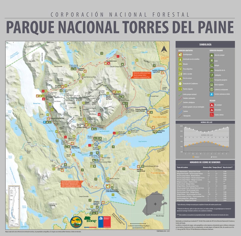 Mappa Torres Del Paine