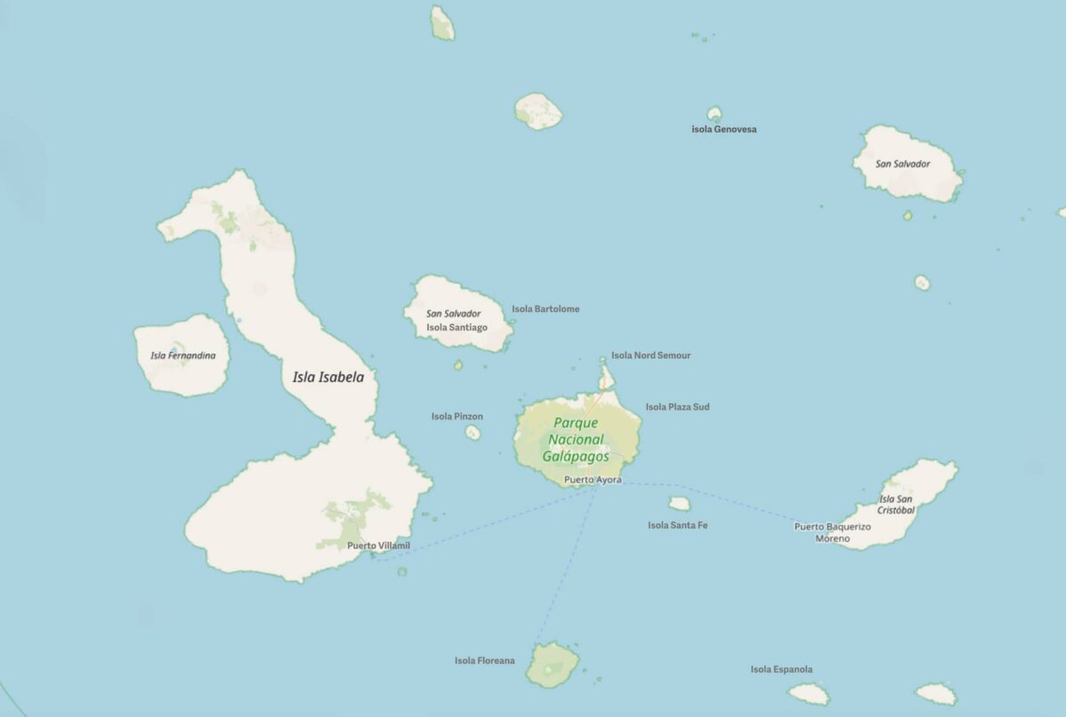 Mappa delle isole Galapagos