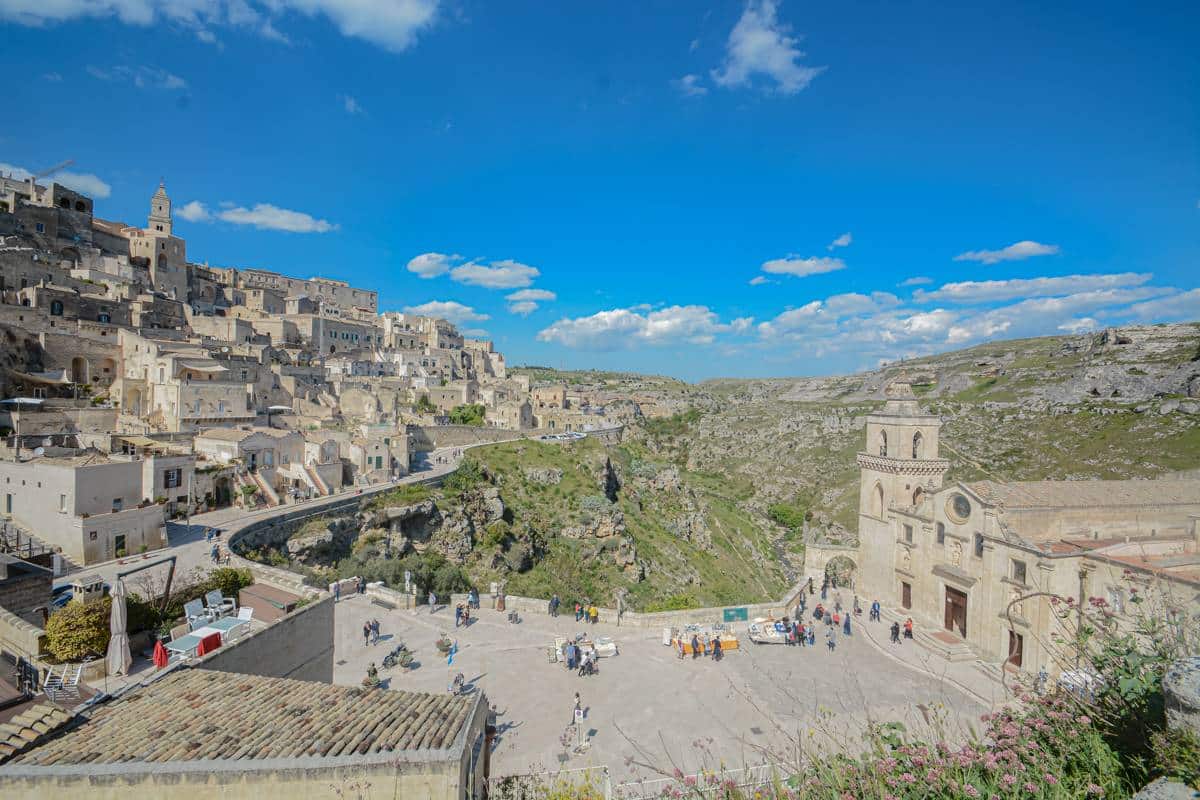 Vista di Matera e Torrente Gravina