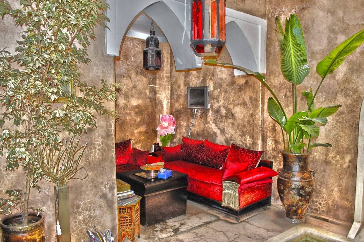interni di un riad a marrakech