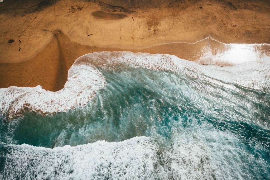 Vista dall'alto del mare di Fuerteventura