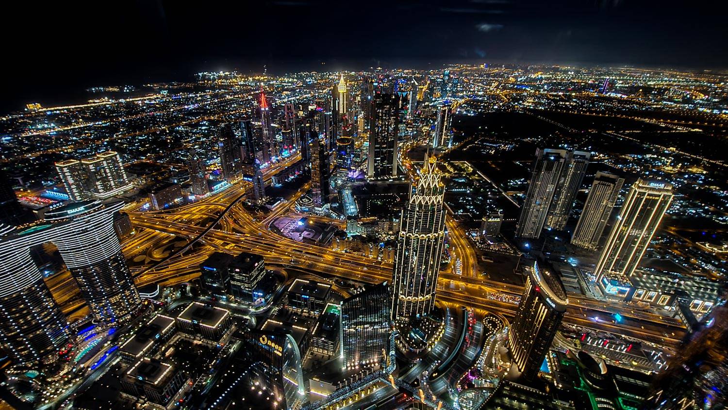 Vista notturna dal Burj Khalifa