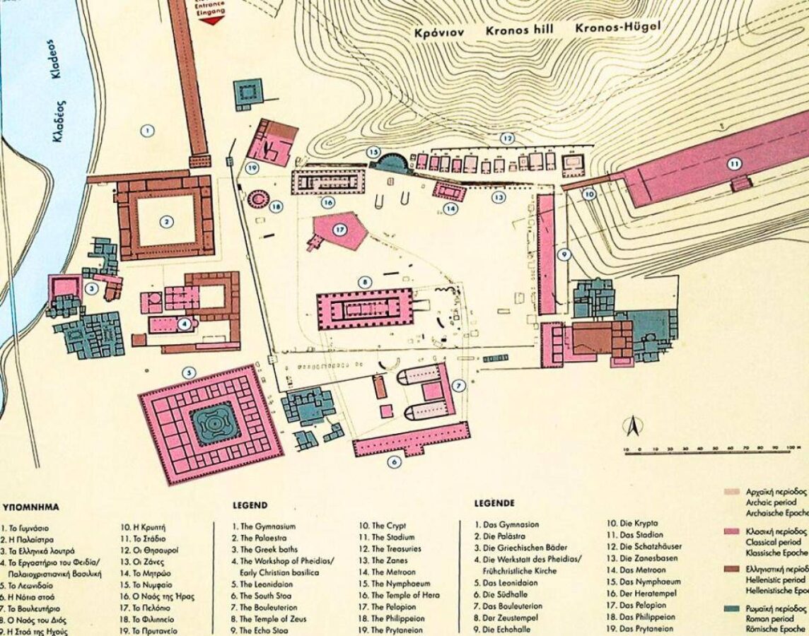 Mappa di Olimpia Antica 