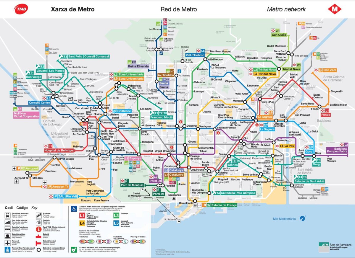 Mappa metro di Barcellona