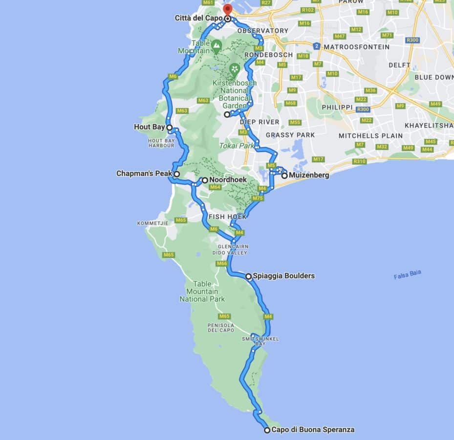 Tappe penisola di Cape Town