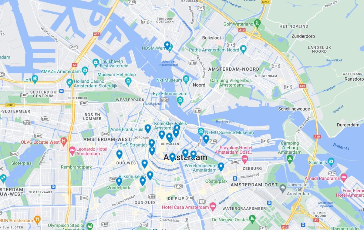 Cosa vedere ad Amsterdam - Mappa