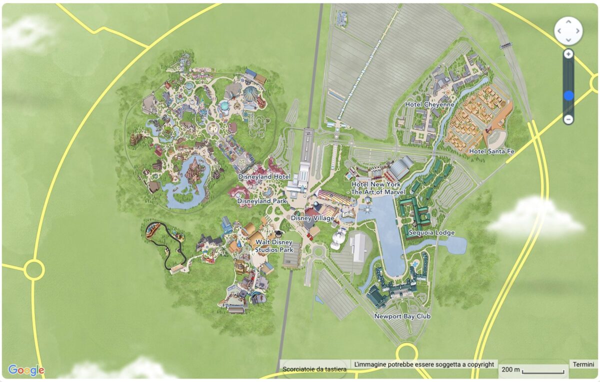 Mappa di Disneyland Paris - PArchi ed hotel
